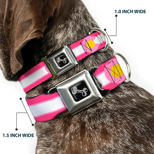 Vista 2 de Hebilla para cinturón de seguridad con cuello de perro, color rosa, rosa claro, amarillo de 22,8 a 15.2 in de ancho
