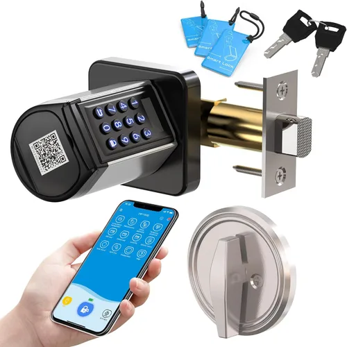 Vista 10 de WELOCK Cerradura Inteligente WiFi para Puerta, Perilla de Entrada sin Llave 5 en 1 con Seguridad de Bloqueo Automático, Control de Aplicación