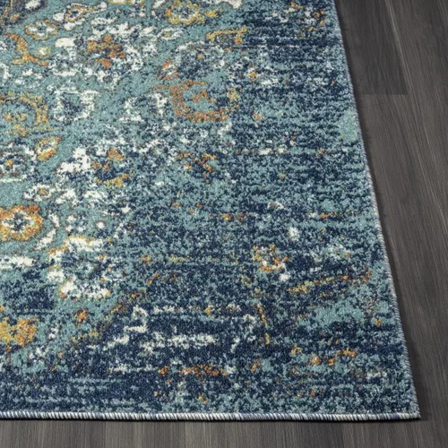 Vista 7 de Luxe Weavers 4620 Marine 2x3 - Alfombra floral envejecida