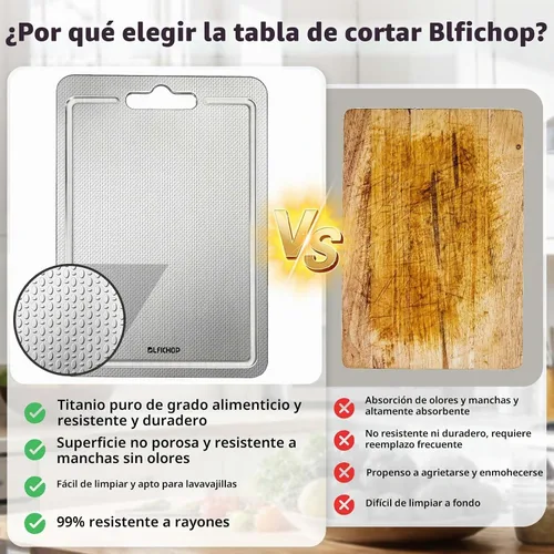 Vista 5 de Juego de tablas de cortar de titanio de 3 piezas para cocina