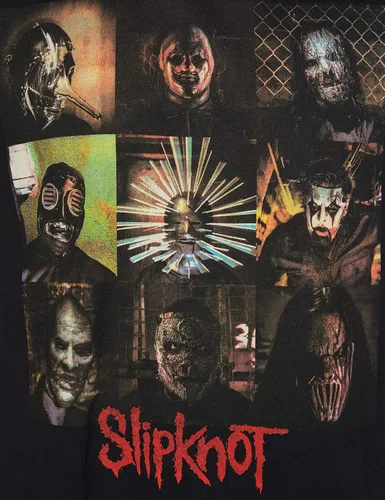 Vista 3 de Slipknot bloques de manga corta playera de los hombres, grande), color negro