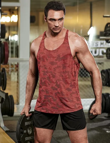 Vista 3 de COOFANDY Paquete de 2 camisetas sin mangas para hombre
