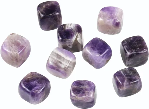 Vista 2 de 10 paquetes de piedras y cristales cuadrados pulidos de amatista natural, cristales y piedras curativas de cuarzo a granel para Wicca, Reiki