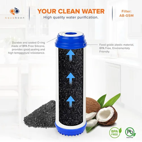 Vista 7 de Aquaboon Kit de filtro de agua de ósmosis inversa de 5 etapas con membrana RO 100GPD - Cartuchos de repuesto para filtro de agua debajo