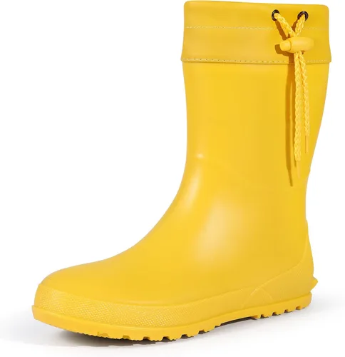 Vista 10 de Asgard - Botas de lluvia a media pantorrilla para mujer, con cuello para jardinería, ultra ligeras, portátiles, zapatos de jardín Negro - Eje de 9.8