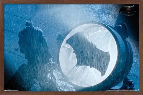 Vista 10 de Trends International Película DC Comics – Batman v Superman – Póster de pared de señal, 14.725 x 22.375 pulgadas, versión enmarcada de madera