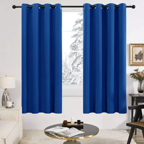 Vista 167 de Deconovo Cortinas opacas 100% con forro negro, cortinas con ojales aisladas térmicamente que reducen el ruido, doble capa para oscurecer