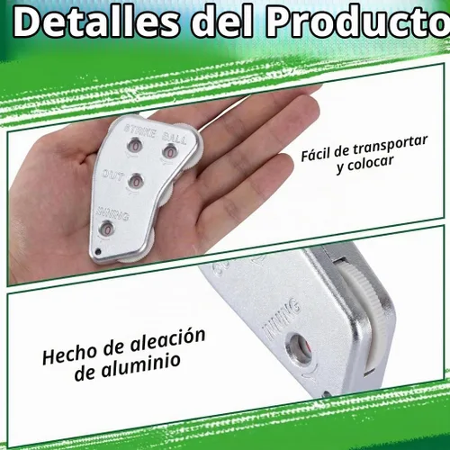 Vista 3 de Watayo Clicker de árbitro de béisbol de rueda, engranaje indicador de árbitro, práctico clicker de contador de béisbol para salidas de grabación
