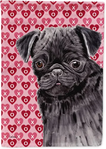Vista 141 de Caroline's Treasures SS4484GF Bandera de jardín con diseño de bulldog inglés y corazones para el Día de San Valentín, bandera decorativa para patio