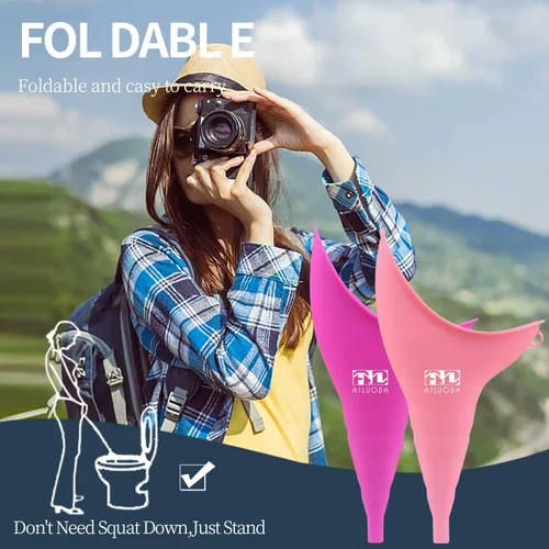 Vista 5 de Orinario portátil femenino para mujeres, mujeres para orinar de pie, silicona reutilizable para orinario femenino, urinario portátil para mujer