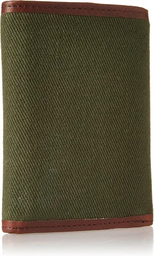 Vista 2 de Lucky Brand Lona para hombre con ribete de cuero RFID Trifold