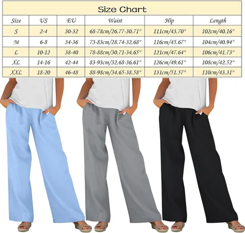 Vista 6 de Womens Soft Solid Color Loose Pockets Outdoor Pants Long Elastic Trousers Womens Work Pants Office Casual Curvy