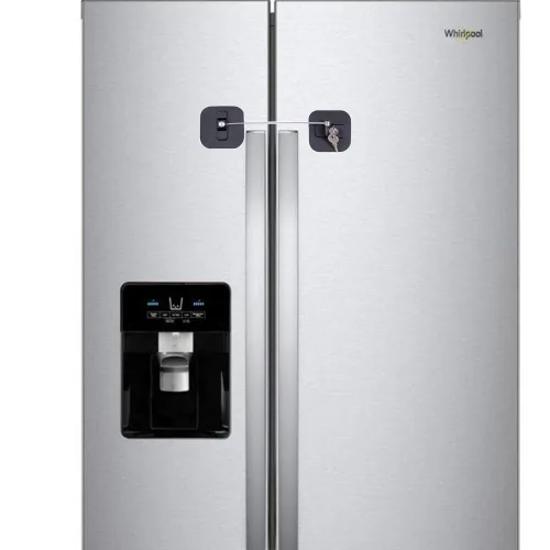 Vista 5 de Cerradura para nevera, paquete de 2 cerraduras para refrigerador con llaves, cerradura de congelador y cerradura de gabinete de seguridad