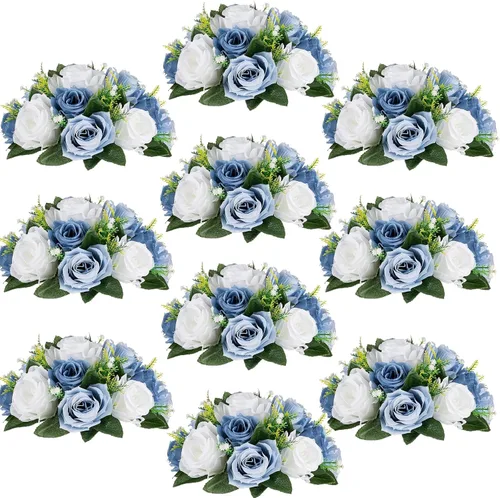 Vista 24 de Centros de mesa de flores para mesas de boda: decoraciones de mesa de Halloween, bolas de flores negras, centros de mesa para compromiso, ceremonia