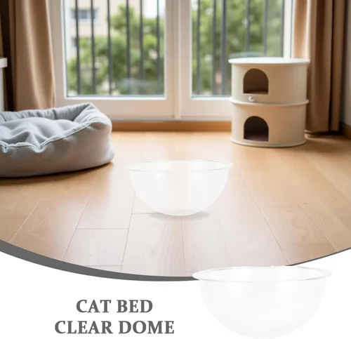 Vista 5 de Cubierta de cúpula acrílica para marco de escalada de gatos, accesorios transparentes para nido de cápsulas, 13.78 pulgadas para interiores, cama