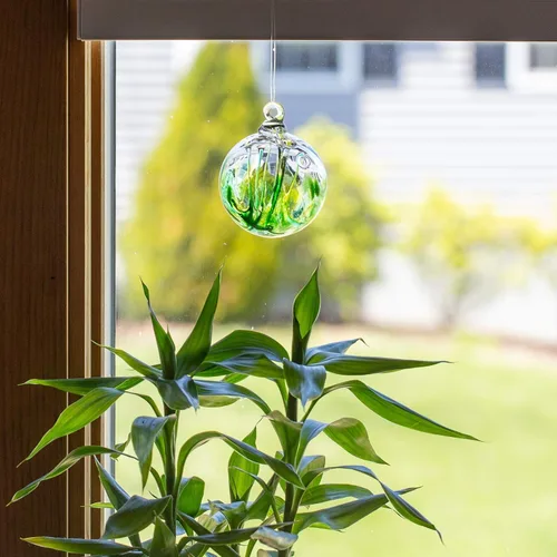 Vista 4 de Luke Adams Glass Mini árbol de la vida de cristal de 3 pulgadas Adorno hecho a mano Bola colgante para observar jardín Decoración del hogar