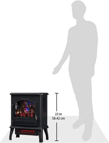 Vista 5 de duraflame® Calentador eléctrico de estufa de chimenea de cuarzo infrarrojo 3D, negro