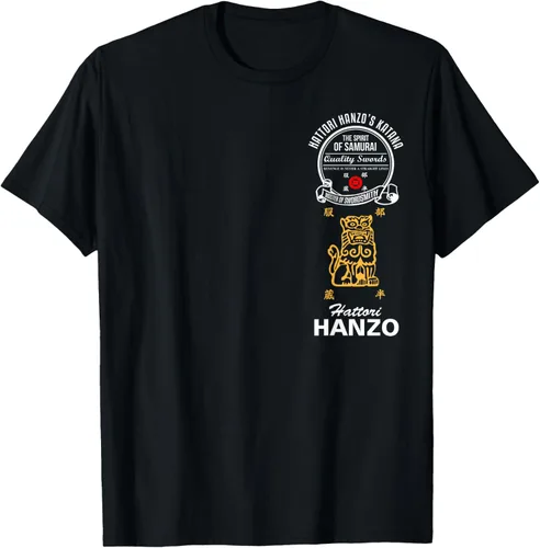 Vista 2 de Hattori Hanzo Samurai Ninja Katana Maker Camiseta japonesa, Negro, S
