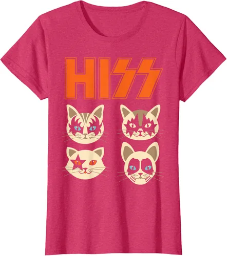 Vista 7 de Camiseta Hiss Funny Cats Kittens Rock Rockin, Negro