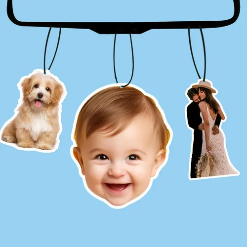 Vista 10 de Ambientador personalizado para automóvil, ambientadores personalizados con aroma de doble cara, ambientadores de olores personalizados con imagen