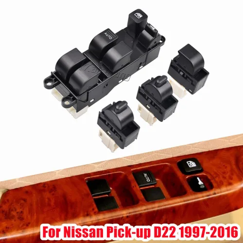 Vista 2 de Juego de 4 interruptores maestros de ventana eléctrica, 4 piezas de repuesto para Sunny B14 Navara D22 Pick-up D22 Bluebird U13 SUV D22
