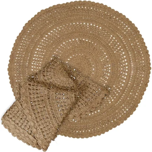 Vista 17 de Light & Pro Alfombra de yute, 2 x 3, natural, hecha a mano, trenzada, reversible, alfombra rústica