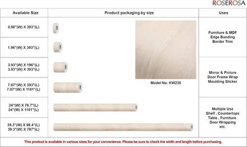 Vista 6 de ROSEROSA Papel tapiz autoadhesivo de madera sintética de alta calidad para puerta, encimera de moldura KW236