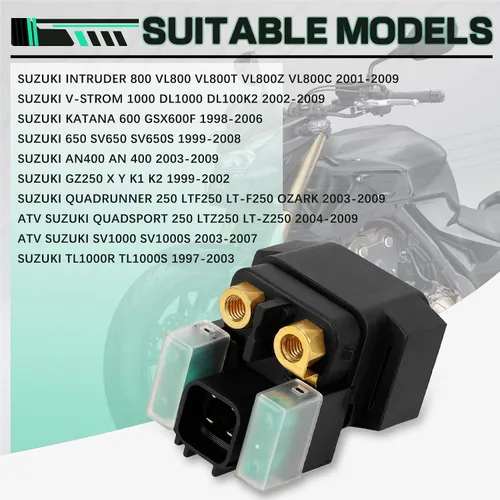 Vista 6 de LOCOPOW Relé solenoide de arranque para Yamaha Raptor 700 700R 250 125 Rhino 450 700 YXR450 YXR70F para Suzuki Quadsport 250 Marauder VZ800 Intruder