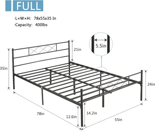 Vista 2 de Vecelo - Base de colchón con cabecera y pie de cama Soporte firme y estructura de fácil montaje Negro
