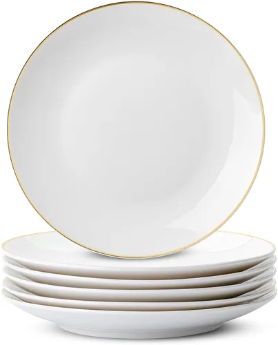 Vista 17 de BTaT- Platos de postre blancos, 8 pulgadas, juego de 12, platos pequeños para aperitivos, regalos de Navidad