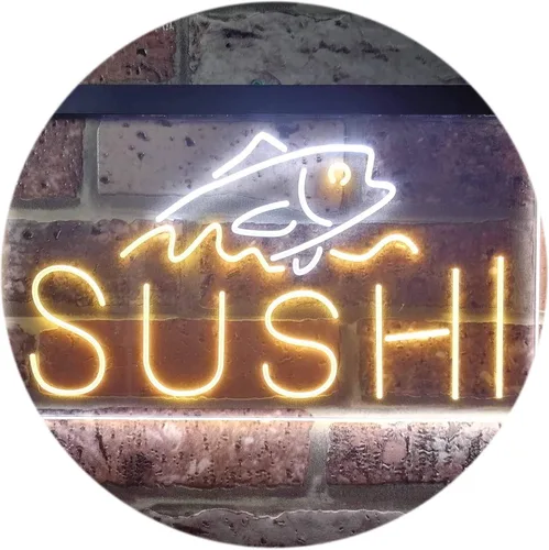 Vista 24 de ADVPRO Sushi Fish Sashimi Restaurant - Letrero de neón LED de doble color, azul y rojo, 12 x 8.5 pulgadas, st6s32-i3334-br