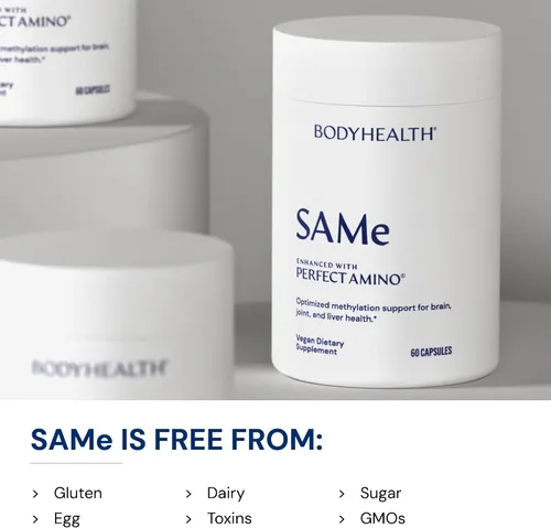 Vista 4 de BodyHealth Same 400mg - Soporte de metilación optimizado para la salud del cerebro, las articulaciones, los cartílagos y el hígado* - 60 cápsulas