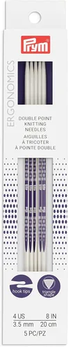 Vista 9 de Prym Ergonomics - Aguja de tejer de doble punto de 8 pulgadas, tamaño 1 (paquete de 5)