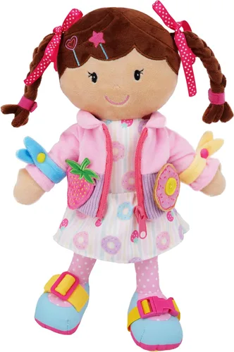 Vista 15 de June Garden Dressy Friends Belle de 15.5 pulgadas, muñeca de peluche educativa para niños y niños pequeños de 2 años en adelante, juguete suave