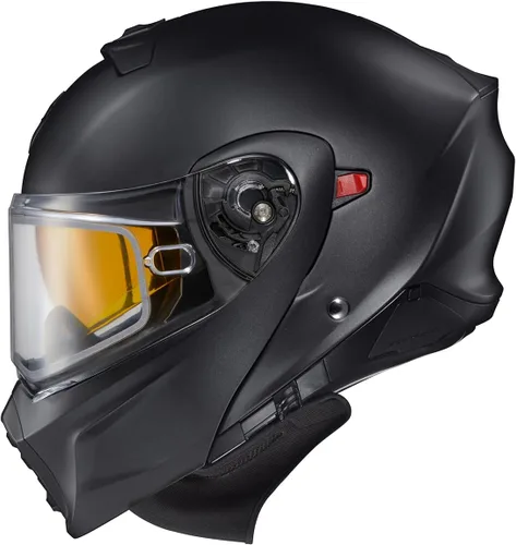Vista 10 de ScorpionEXO GT930 - Casco modular para moto de nieve de aventura en clima frío, escudo de doble panel con caja de respiración y módulo de bolsillos