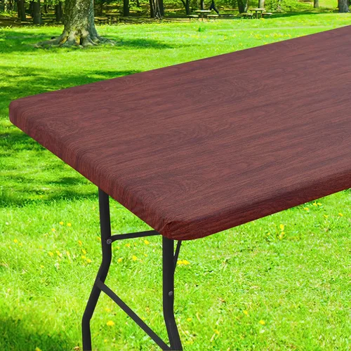 Vista 43 de Smiry Mantel cuadrado para mesa de pícnic, impermeable, elástico, ajustable, para campamento, protector de vinilo con parte trasera de franela Beige