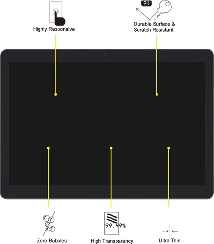 Vista 3 de 2 protectores de pantalla de vidrio templado para Pritom BAKEN VOLENTEX VASOUN Tab 10 Lite Tablet modelo M10 / APOLOSIGN Maxsignage ApoloMedia