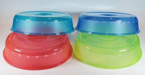 Vista 5 de Rock Paquete de 4 cubiertas para salpicaduras de platos para microondas. Mantén tu microondas limpio mientras calientas artículos desordenados