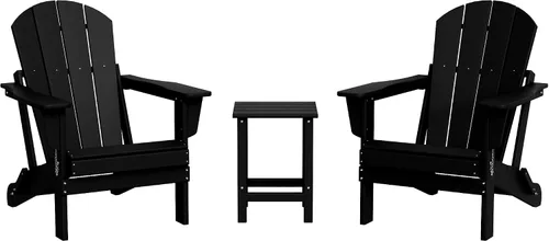 Vista 29 de WestinTrends Malibu Outdoor Patio HDPE Silla plegable de polietileno Negro