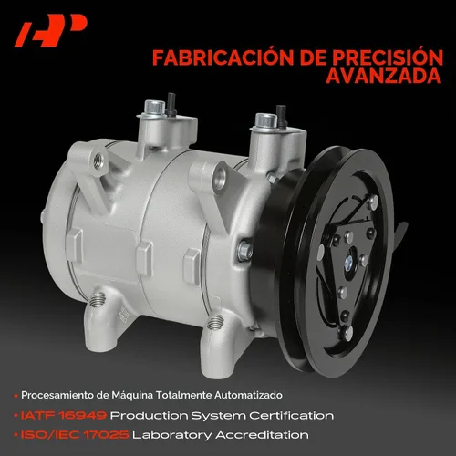 Vista 3 de Compresor de aire acondicionado A-Premium con embrague Compatible con Nissan Frontier 2.4L 1998-2004, Xterra 2.4L 2000-2004, con polea de 1 ranura