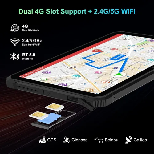 Vista 3 de Blackview Tablet resistente de 2.4k 10.36 pulgadas, Android 15 22000mAh Octa-core Tablet, 24GB (8+16) RAM+256GB ROM+1TB Expand, 48MP+16MP Cámara