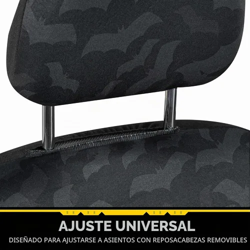 Vista 4 de BDK Warner Bros DC Comics Batman - Fundas de asiento delantero y almohadillas para cinturón de seguridad, ajuste universal para camiones, SUV