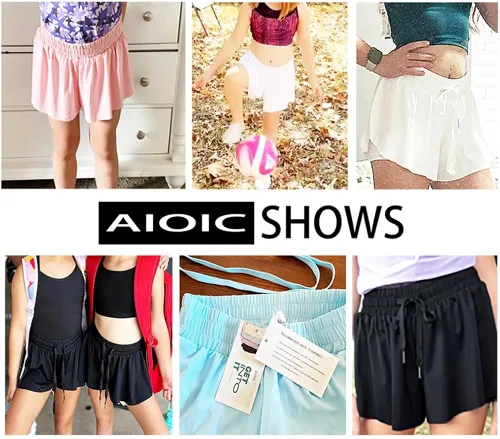 Vista 4 de Pantalones cortos de mariposa para niñas con forro de elastano, pantalones cortos de mariposa con bolsillo