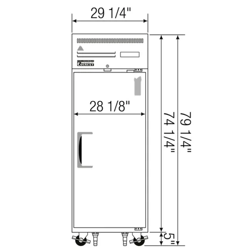 Vista 5 de ESR1 29-1/4' Reach-in Refrigerador comercial con puerta sólida, una sección, 23-Cubic pies, de acero inoxidable, NSF