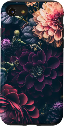 Vista 18 de Dahlia Flower Moody Dark Floral Pink and Purple Pattern Case for iPhone 17