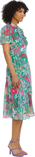 Vista 2 de Maggy London Vestido midi de manga corta con estampado floral para mujer