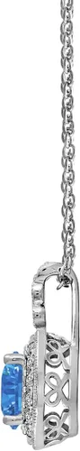 Vista 3 de Tienda Essentials Collar con colgante antiguo de plata de ley chapada en platino con elementos infinitos y circonitas de corte redondo