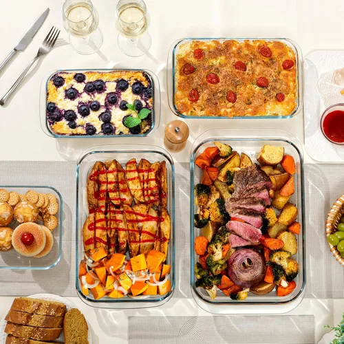 Vista 7 de NUTRIUPS Plato rectangular para hornear de vidrio pequeño 1QT, bandeja