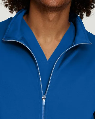 Vista 4 de Urbane Performance 9972 - Chaqueta de uniforme médico con cierre frontal para hombre, Azul marino