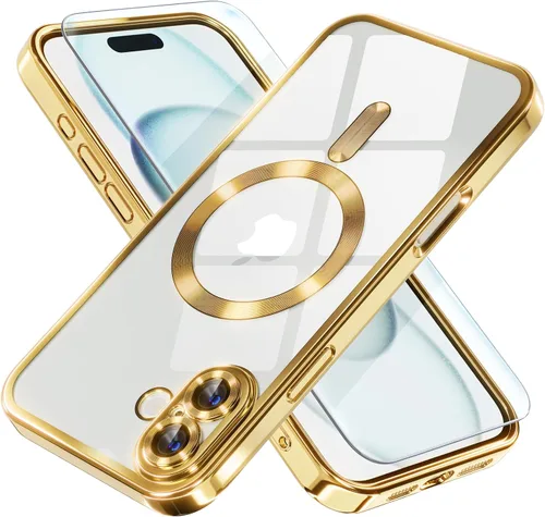 Vista 25 de Misea Funda magnética para iPhone 14 compatible con MagSafe [nunca amarillenta] [protección contra caídas de grado militar] protector completo